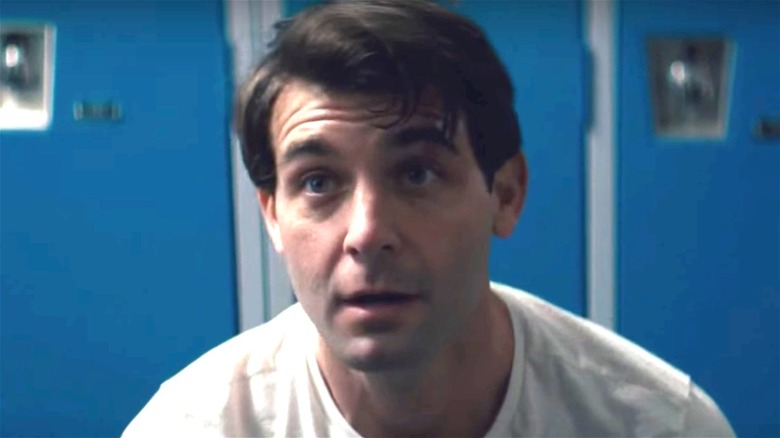 James Wolk in a locker room