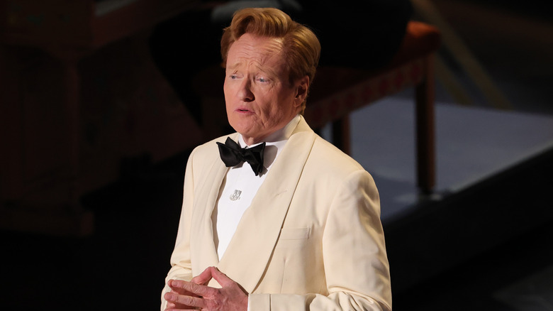 Conan O'Brien speaking onstage during the 98th Oscars (2026)