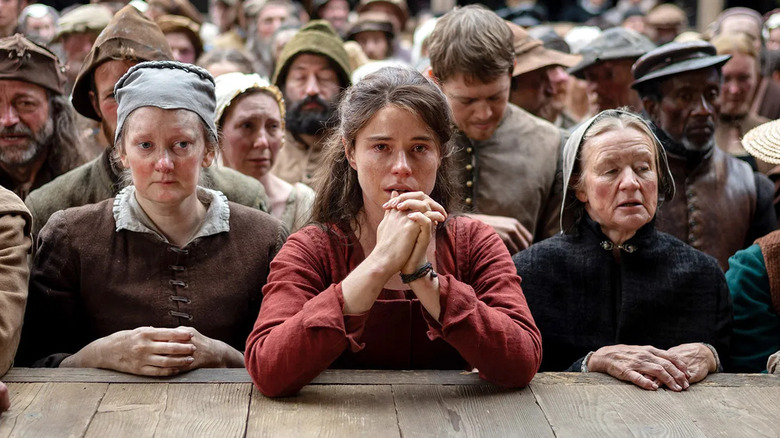 Agnes crying at Hamlet in Hamnet