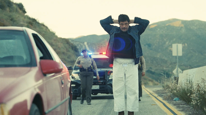 Sensei Sergio getting arrested in One Battle After Another