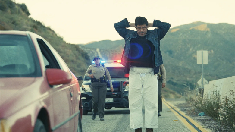 Sensei Sergio getting arrested in One Battle After Another