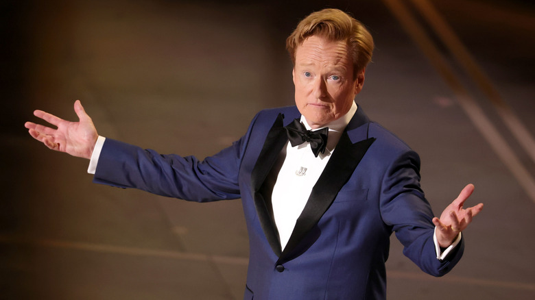 Conan O'Brien speaks onstage during the 98th Oscars at Dolby Theatre on March 15, 2026