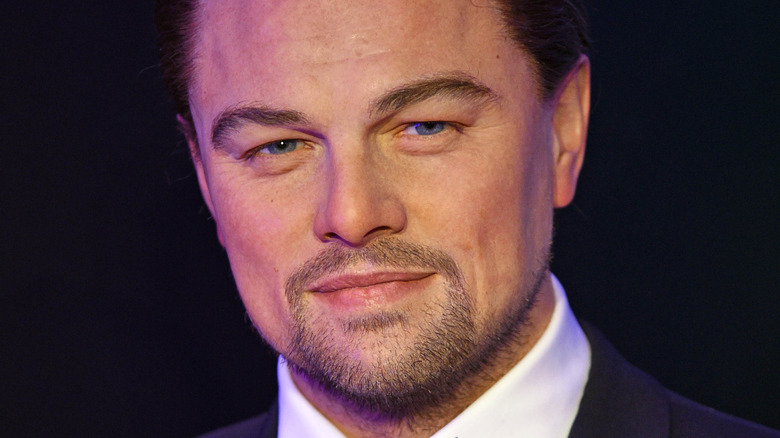 Leonardo DiCaprio looking stern