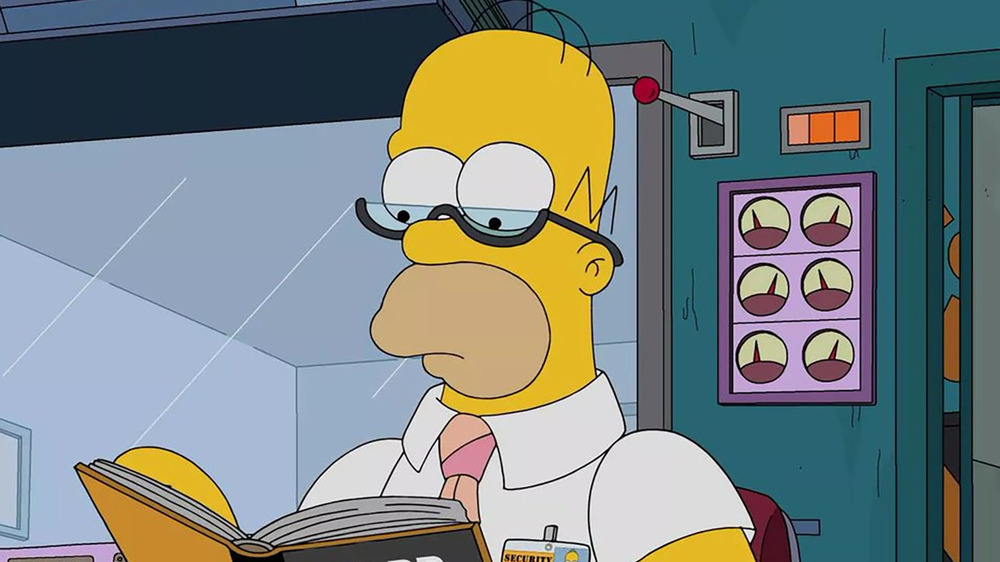 Homer Simpson wearing glasses