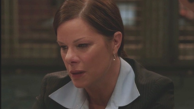 Marcia Gay Harden as Dana Lewis looks down on "Law and Order: SVU"