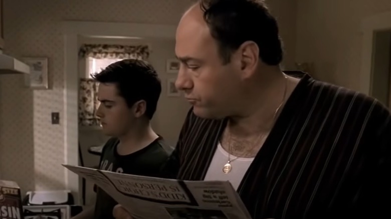 Tony and AJ Soprano kitchen