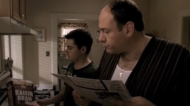 Tony and AJ Soprano kitchen