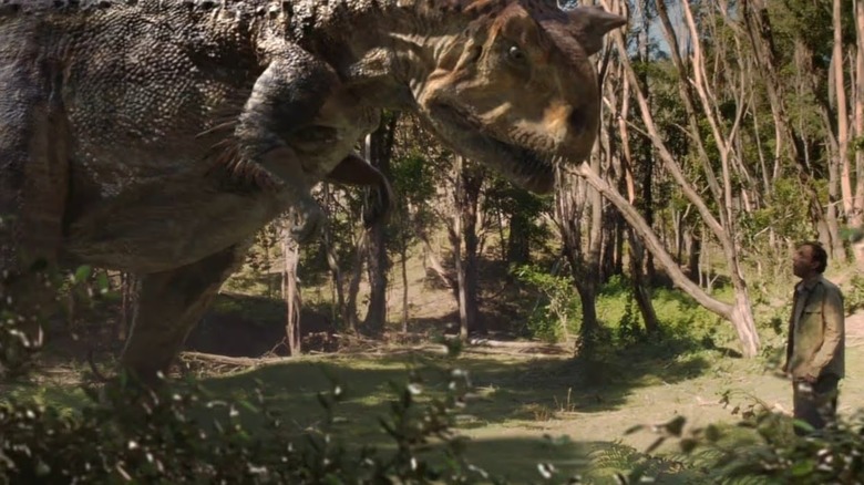 A Terra Nova encounter between dinosaurs and humans