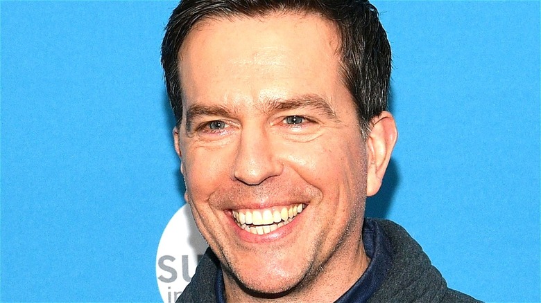 Ed Helms Smile Blue Background