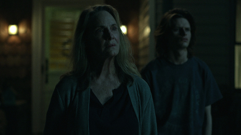 Darlene with Wyatt at night