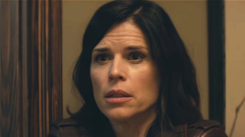 Neve Campbell looking scared in Scream