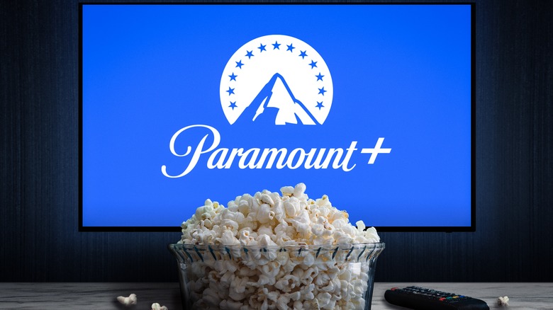 A TV displaying the Paramount+ logo