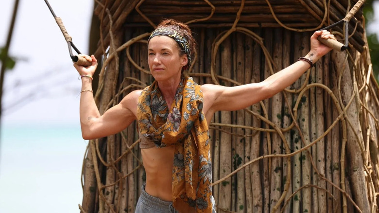 Parvati competing in an endurance immunity challenge on Survivor Australia V the World