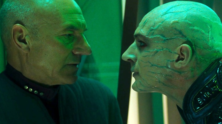 Picard and Shinzon looking at each other