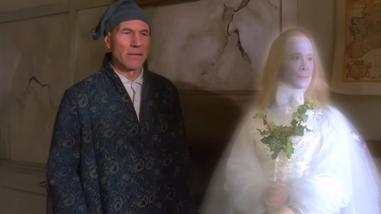 Scrooge with the Spirit of Christmas Past in "A Christmas Carol" (1999)