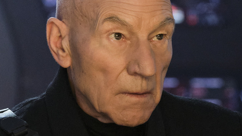 Patrick Stewart as Jean-Luc Picard looking serious