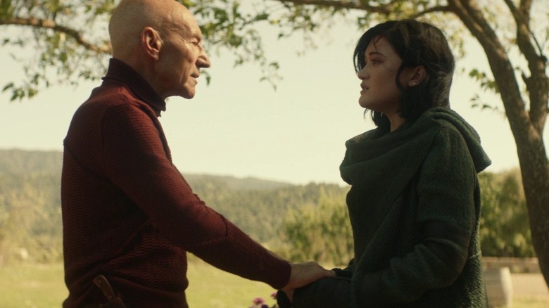 Picard and Soji hold hands