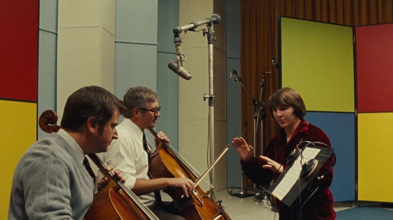 Brian Wilson working with musicians in the studio