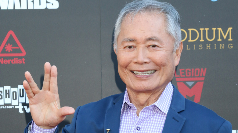George Takei gives Vulcan salute