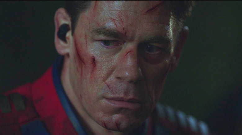 John Cena Peacemaker cuts on face 