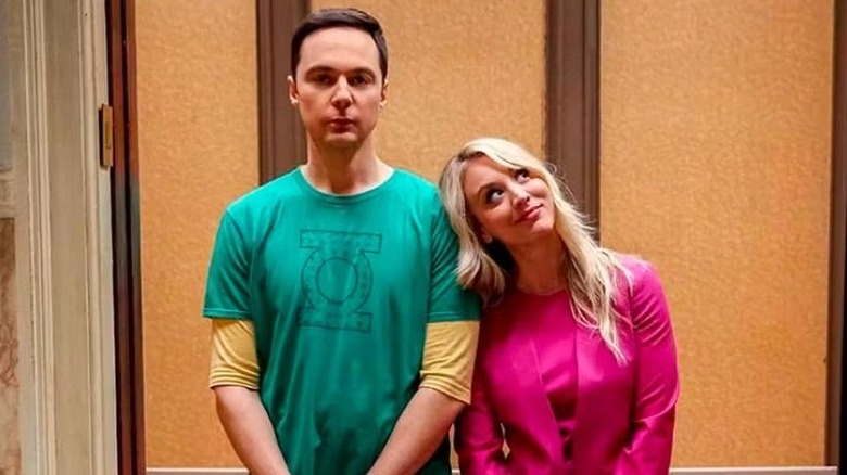 Penny and Sheldon in elevator