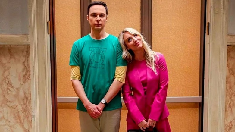 Penny and Sheldon in elevator