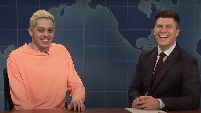 Pete Davidson and Colin Jost laughing
