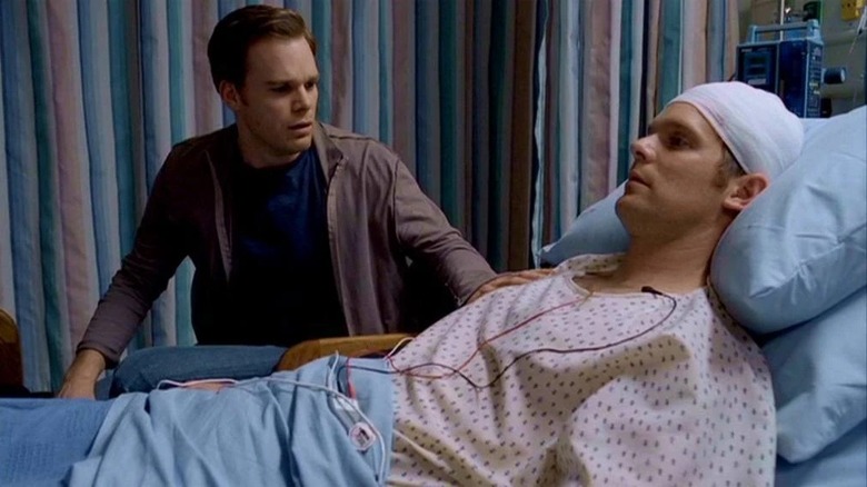 Nate in a hospital bed in "Six Feet Under"