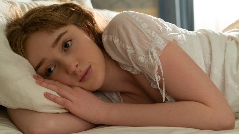 Daphne Bridgerton lying in bed in Bridgerton