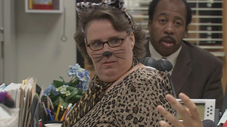 Phyllis in a cat costume