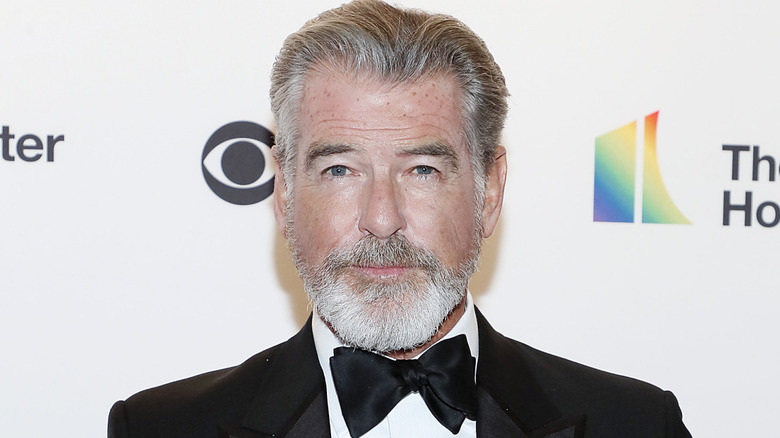 Pierce Brosnan looking to camera