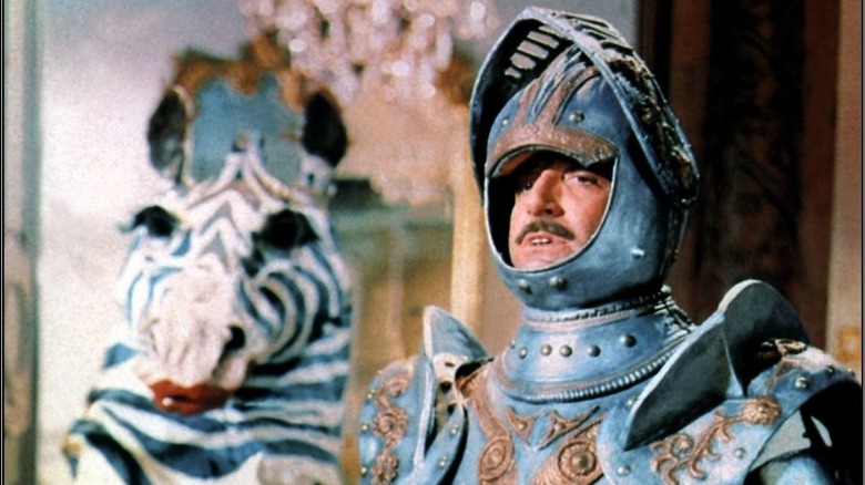 Clouseau in a suit of armor in "The Pink Panther" (1963)