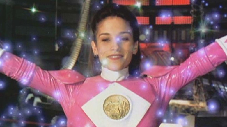 Pink Ranger surrounded by sparkles