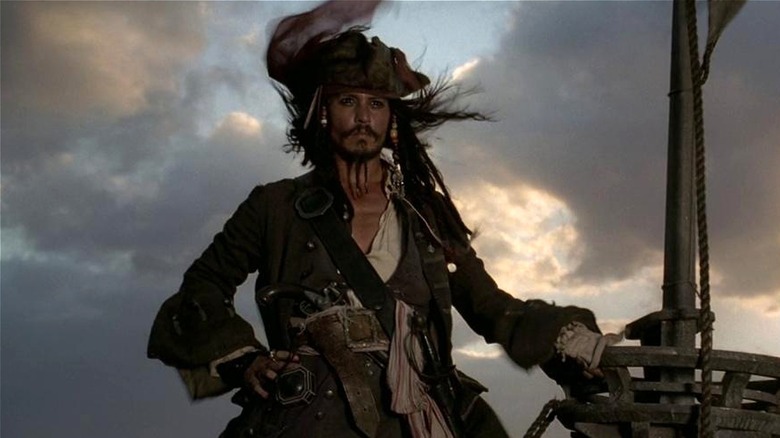 Jack Sparrow standing on ship (2003)
