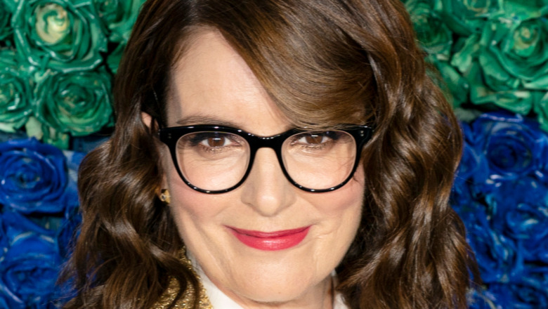 Tina Fey rainbow rose background