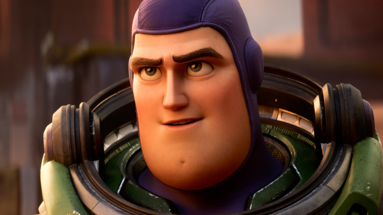 Buzz smirking