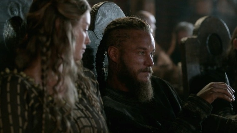 Aslaug and Ragnar at banquet