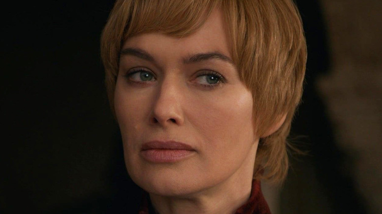 Cersei Lannister glancing suspiciously