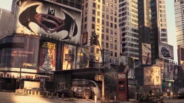 Batman Superman billboard Times Square