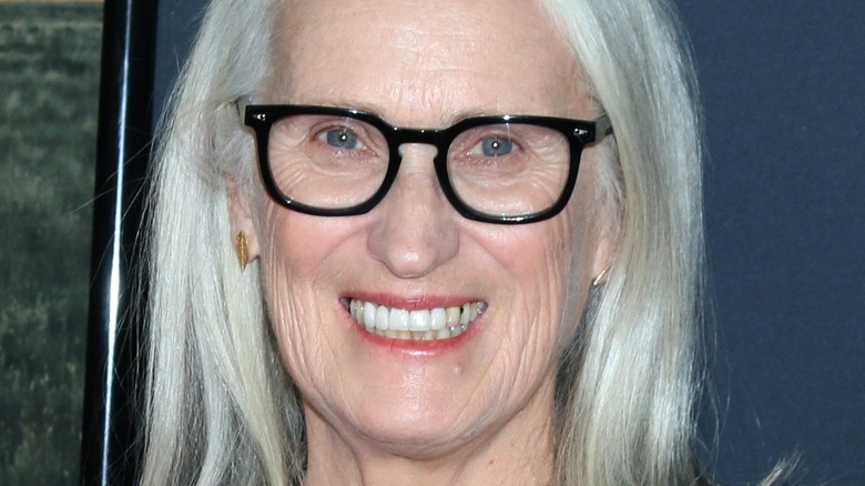 Jane Campion smiling with glasses on 