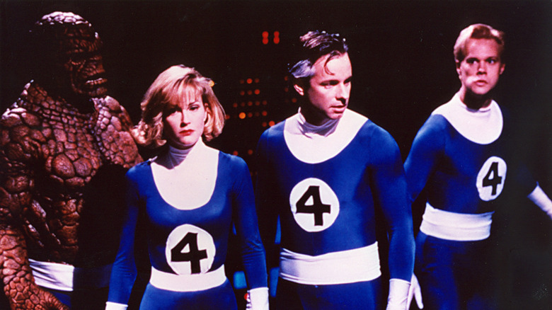 The Thing, Invisible Woman, Mr. Fantastic, and the Human Torch standing together (1994)