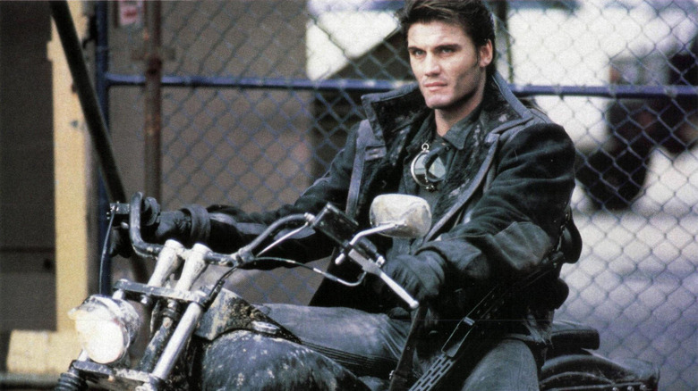Frank Castle sitting on a motorcycle (1989)