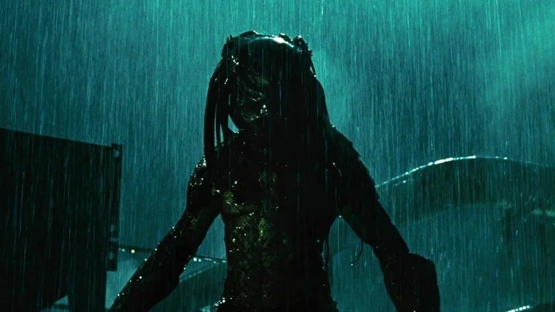 Wolf standing in the rain in Aliens vs. Predator: Requiem