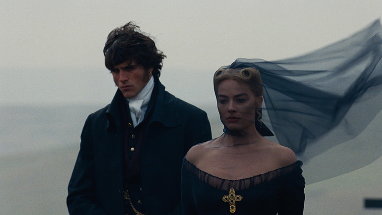 Heathcliff and Catherine Earnshaw at a funeral in Wuthering Heights (2026)