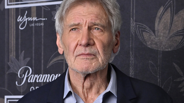 Harrison Ford posing at the 1923 Las Vegas premiere screening