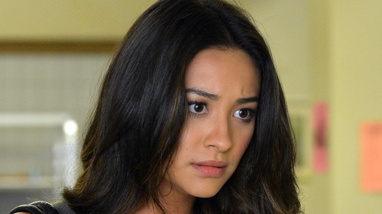 Emily Fields looks worried in Pretty Little Liars