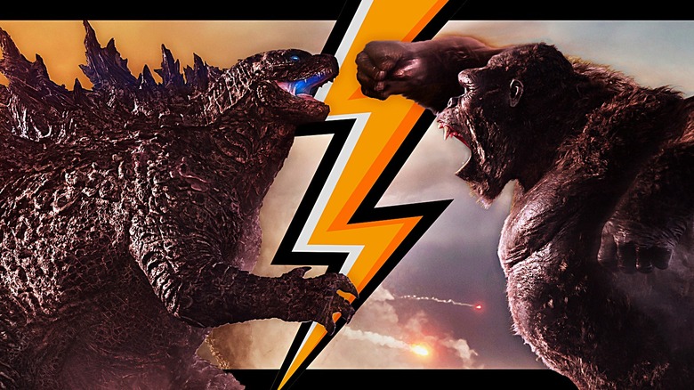 Godzilla fighting King Kong