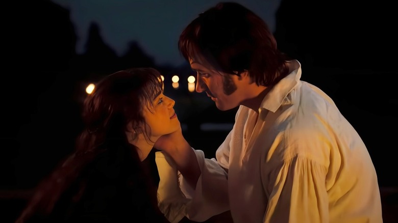 Lizzy and Darcy leaning into kiss