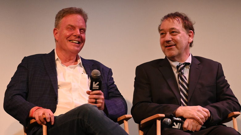 Rob Tapert and Sam Raimi speaking at panel