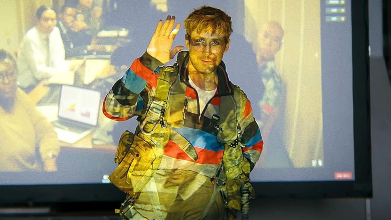 Grace in front of Hail Mary collegues